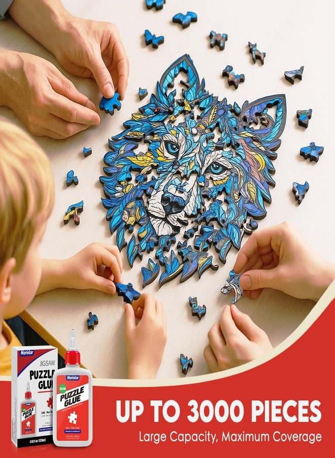 Nariolar Wooden Jigsaw Puzzle Glue with Applicator - Ideal for 1000/1500/3000 Piece Cardboard and Wooden Puzzles, 4 fl oz (120mL) - Image 2